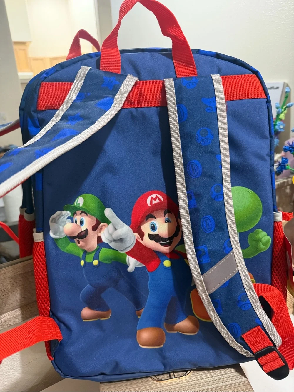 Super Mario Character Kids Backpack - Blue, Red, Green